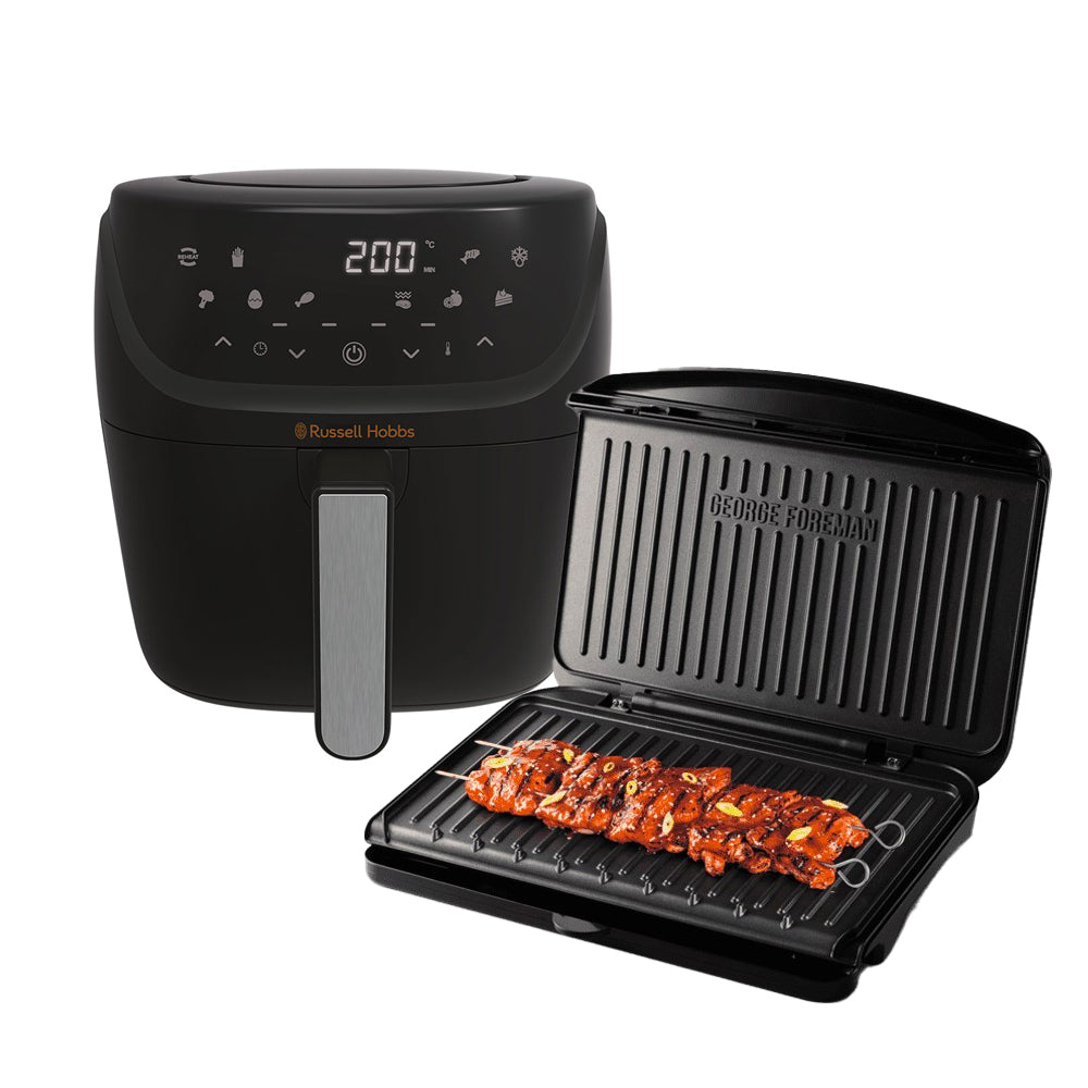 Russell Hobbs Satisfry Air Fryer – 8 Litre Extra Large + Free George Foreman Fit Grill Medium